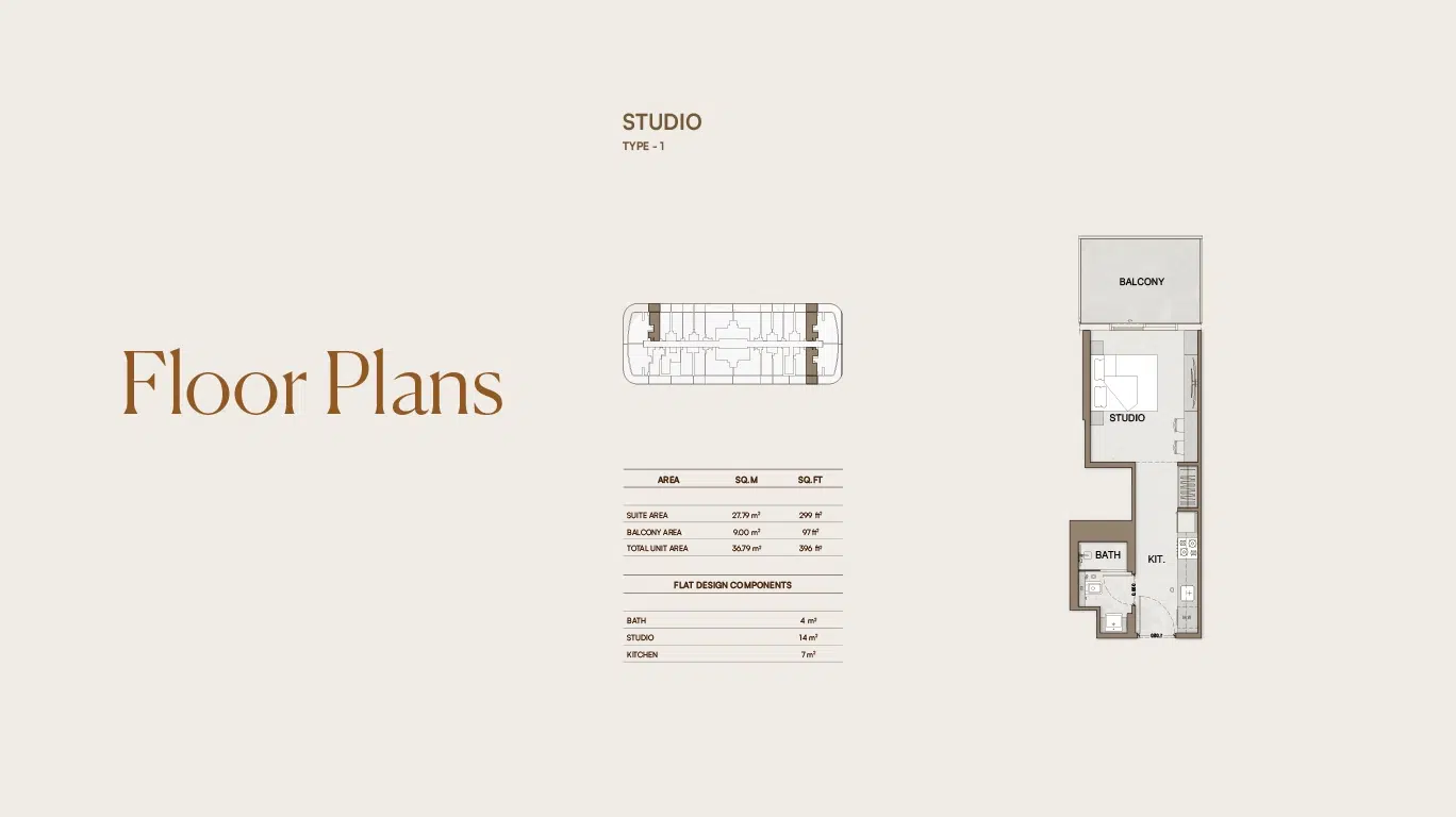 Binghatti Skyhall Studio Bedroom Apartment Floor Plans