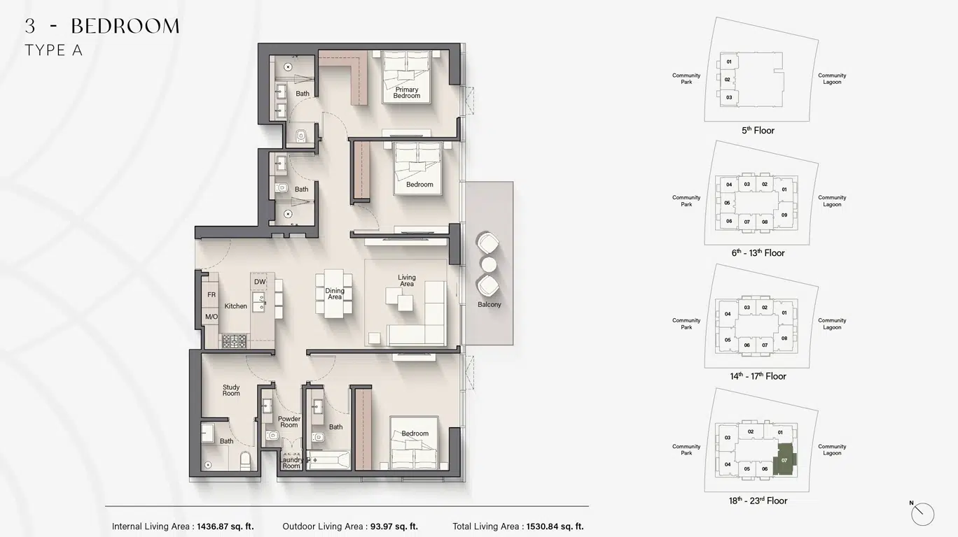 Ellington Riverton House 3 Bedroom Apartments Floor Plan