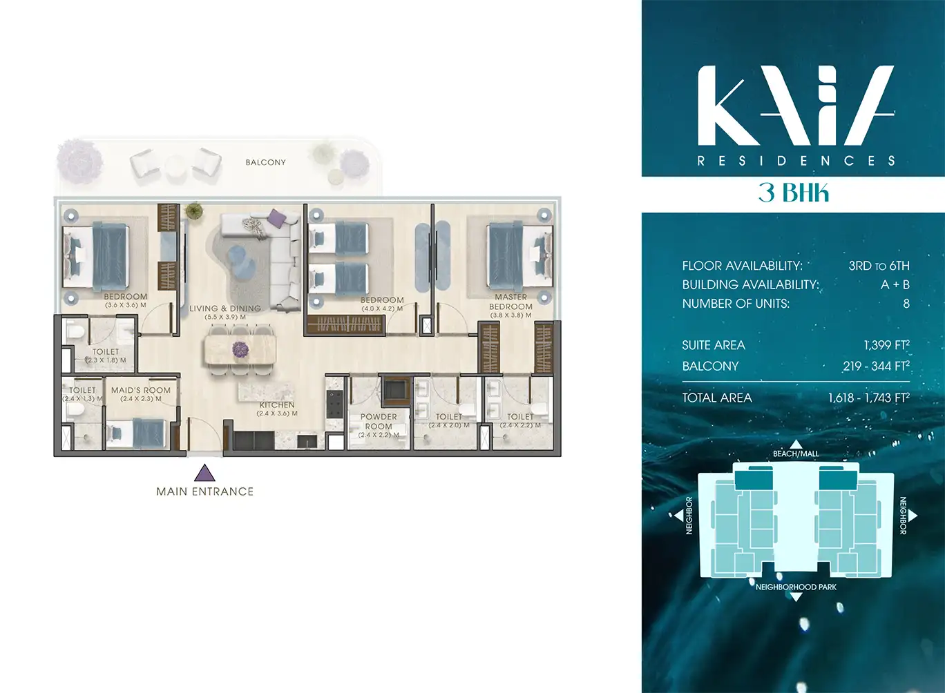 Kaia Residences 3 Bedroom Apartments